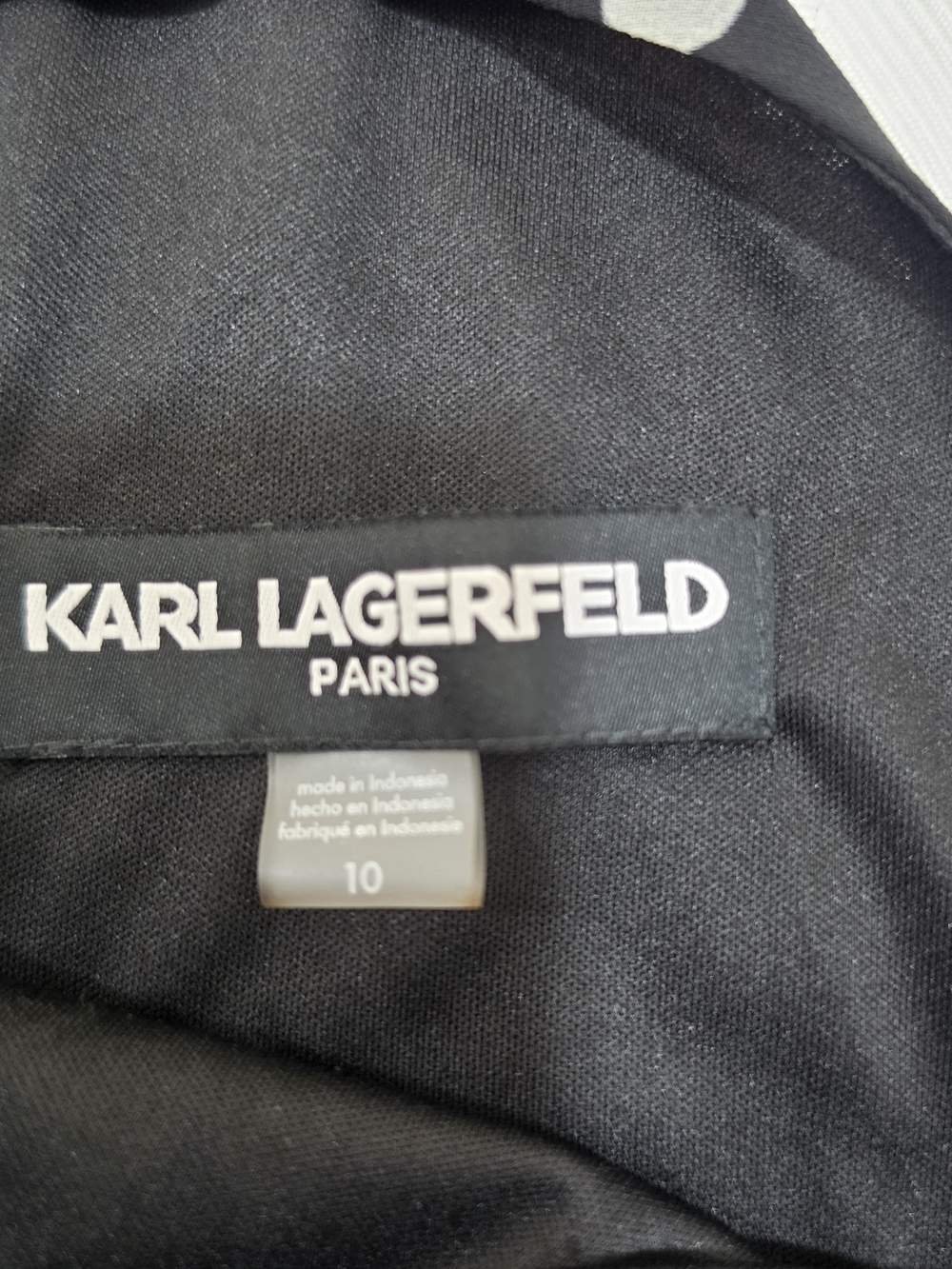 Karl Lagerfeld Black and White Polka Dot Halter Midi Dress - Picture 7 of 13